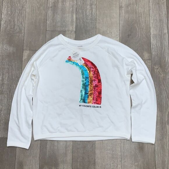 ‎Girls Nwt Gymnast Crewneck Lightweight Sweatshirt - Picture 1 of 4